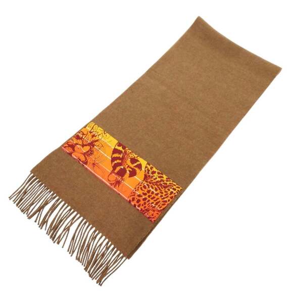 HERMES Authentic Brown Scarf